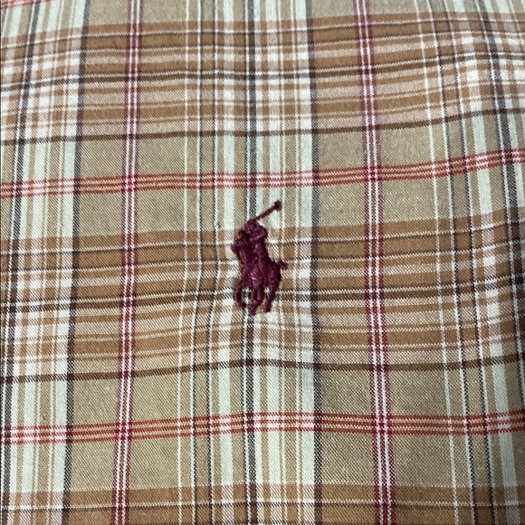 Vintage Ralph Lauren Beige Plaid Men's Shirt. Size Large - Picture 5 of 6